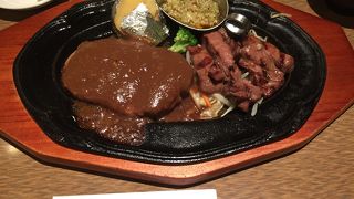 老舗肉料理屋でハンバーグ