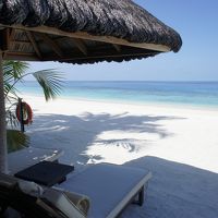 ヴィラの前のビーチ