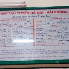 Ha Noi - Hai Phong間時刻表。