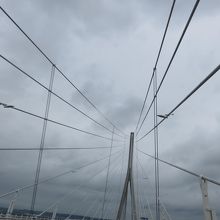 橋を渡る時に見上げる〜〜斜張橋・・