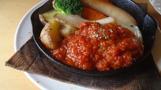 おいしいハンバーグとソフトクリーム