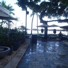 向こうがワイキキビーチ