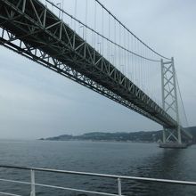 早朝の明石海峡大橋