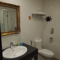 大人用。アメニティは洗面台下にあります。写っているクモはレゴ