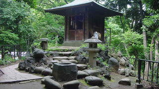 タワーの下に緑豊かな小山