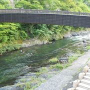 木曽福島の無料の足湯・木曽川親水公園