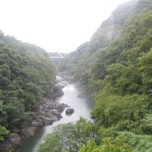 橋の上から上流側へ見た高津戸峡