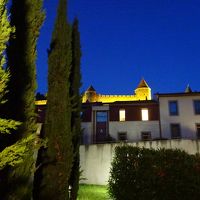 ホテルの中庭からお城が見えます