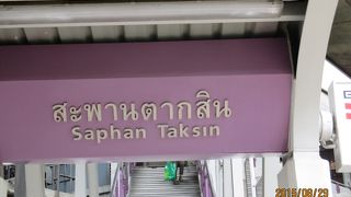 チャオプラヤーエクスプレスボートに乗る際はここで降りて。