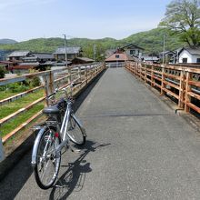 足守川とレンタサイクル