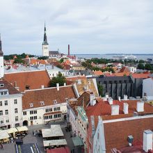 窓越しのラエコヤ広場と街並み