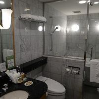 大理石張りで美しい　　トイレは自動水洗ではなかった