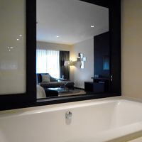 バスルームではテレビを観ながら入浴できます 