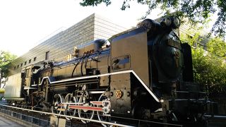 科学博物館前に展示された蒸気機関車