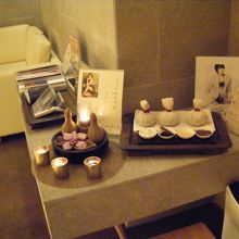 待合室　人参の香りに癒されました