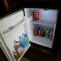 冷蔵庫、内部のものはすべて有料