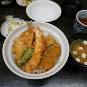 【旧軽井沢】 小海老が沢山入った天丼は美味！