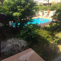 フロント周辺から見えたプール