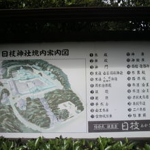 日枝神社の案内図です。本殿に至る階段が山王男坂とされています