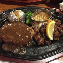 米国牛タンステーキとハンバーグ