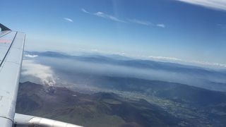 上空からの噴火の様子は圧巻