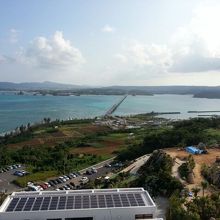 古宇利オーシャンタワーからの古宇利大橋