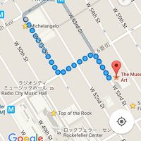 ホテルからMoMAへのGoogle map