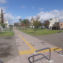 千歳川沿いの遊歩道に接続している南端付近の様子