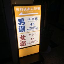 エレベータ前の案内板