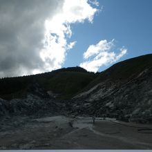 少しだけ、箱根の大涌谷の様な色をした場所が有りました。