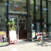人と犬のショップと隣接するドッグカフェです