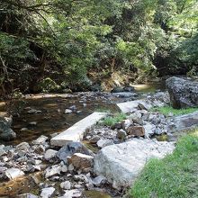 河原に下りて滝を見ることが出来ますが足下には十分注意が必要