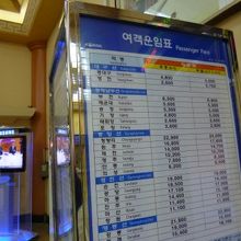 値段表です。けっこう安い