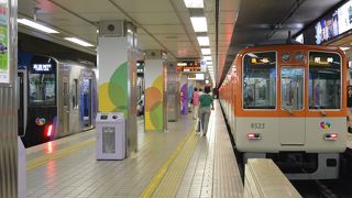 大阪神戸間を走る電車の内、一番海側を走る。