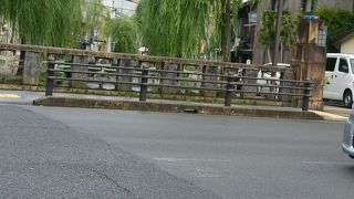 両岸の柳の木が風情があります