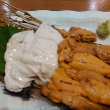 うにと生ゆばの刺身