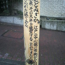 江戸見坂からは、江戸の街並みの大半が見えたとの解説文です。