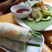 おこわと生春巻き