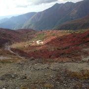 赤が際立つ紅葉の那須岳