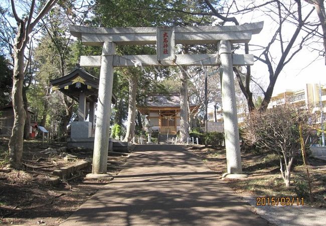 大石神社は長津田の鎮守で、境内から縄文土器や石器が出土しており、一万年以前から長津田に人が住んでいたことを示しています。