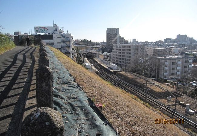 両側が切り立った崖になっており、晴天の日には富士、丹沢、大山が眺望できます。