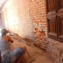 王の浴室　修理風景