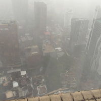 豪雨の真っ最中(部屋から)