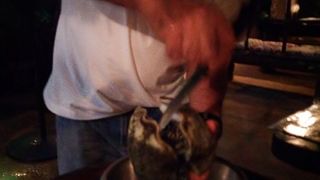 シャコ貝の解体ショーが楽しめる！！