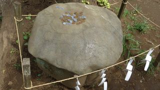 奥津宮には二つの石があります　そのひとつは亀の形の亀石