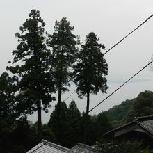 琵琶湖の風景が見えるはずなのですが、霞んでいました