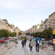 プラハ中心の大通り