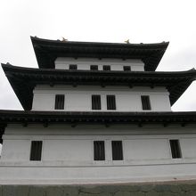 松前城資料館のある松前城天守閣の近景