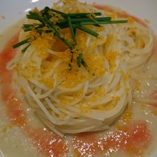 焼きナスのムースのカッペリーニ