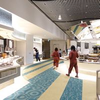 夕食会場。サロマ牛や刺し身も